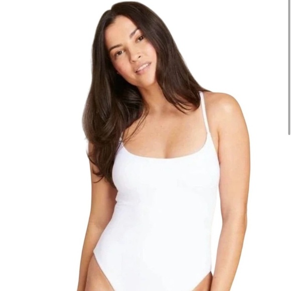 NWT Andie Swim White Fiji Scoop Neck Cross Strap Back One Piece Swimsuit XXXL - Picture 3 of 4